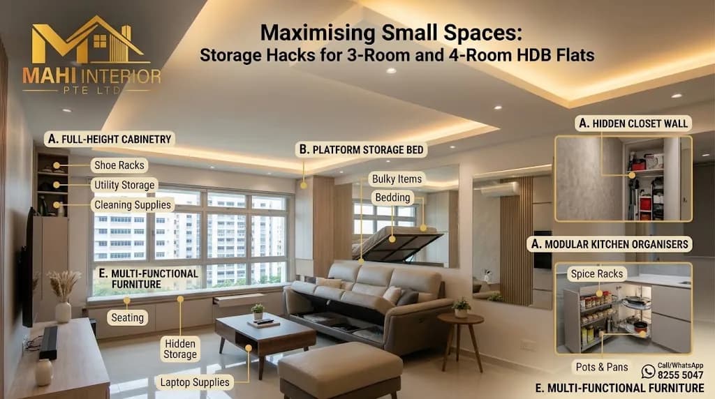 Maximising Small Spaces: Storage Hacks for 3-Room and 4-Room HDB Flats